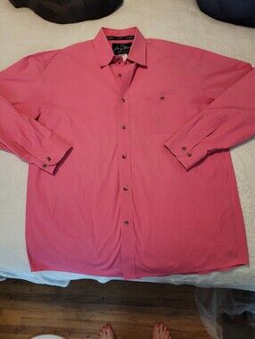 George Strait Collection By Wrangler Mens LS Button Down Size XL BNWOT Pink Nice